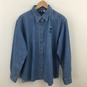 🔴 Blue Denim Chambray Shirt